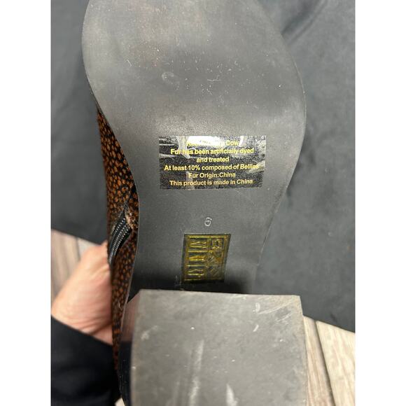 Jeffery Campbell Bootie Kamet Women's Real  Fur from Cow Brown Block Heel - Picture 3 of 7